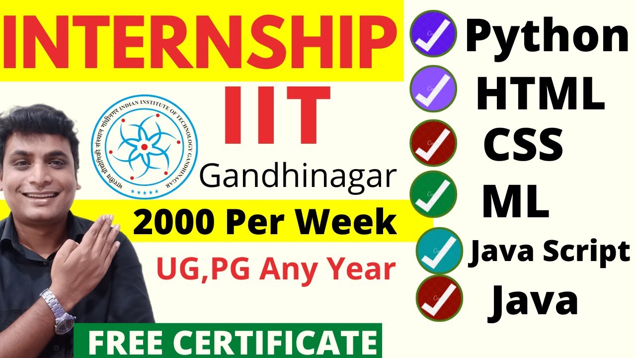 IIT Free Internship Python HTML CSS JavaScript Web Development UG/PG Students | Summer Internship