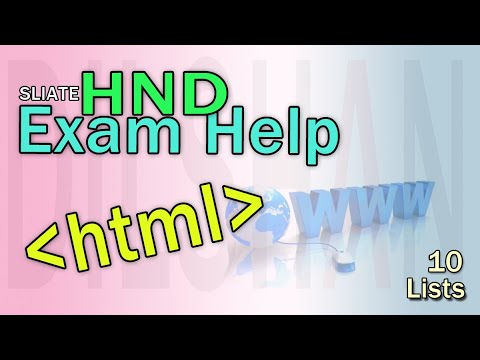 HND Exam Help | HTML | Web Development | 10 | Lists
