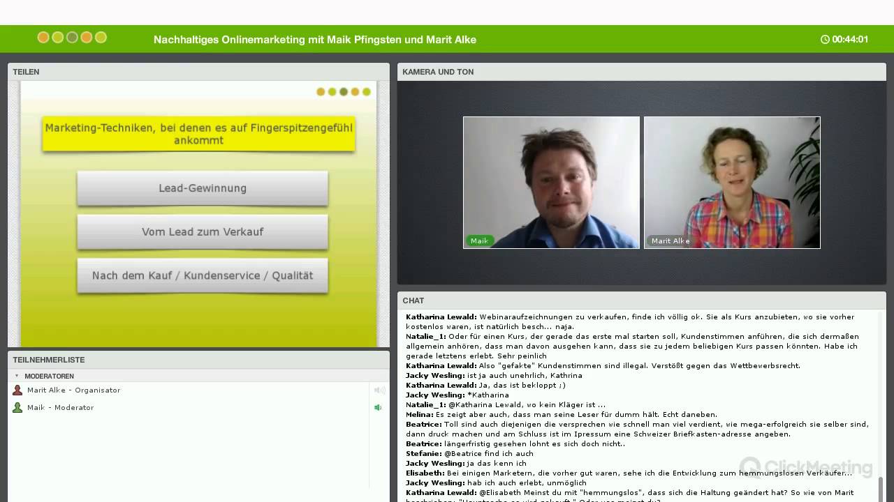 [Webinar] Nachhaltiges Online-Marketing / Marit Alke & Maik Pfingsten