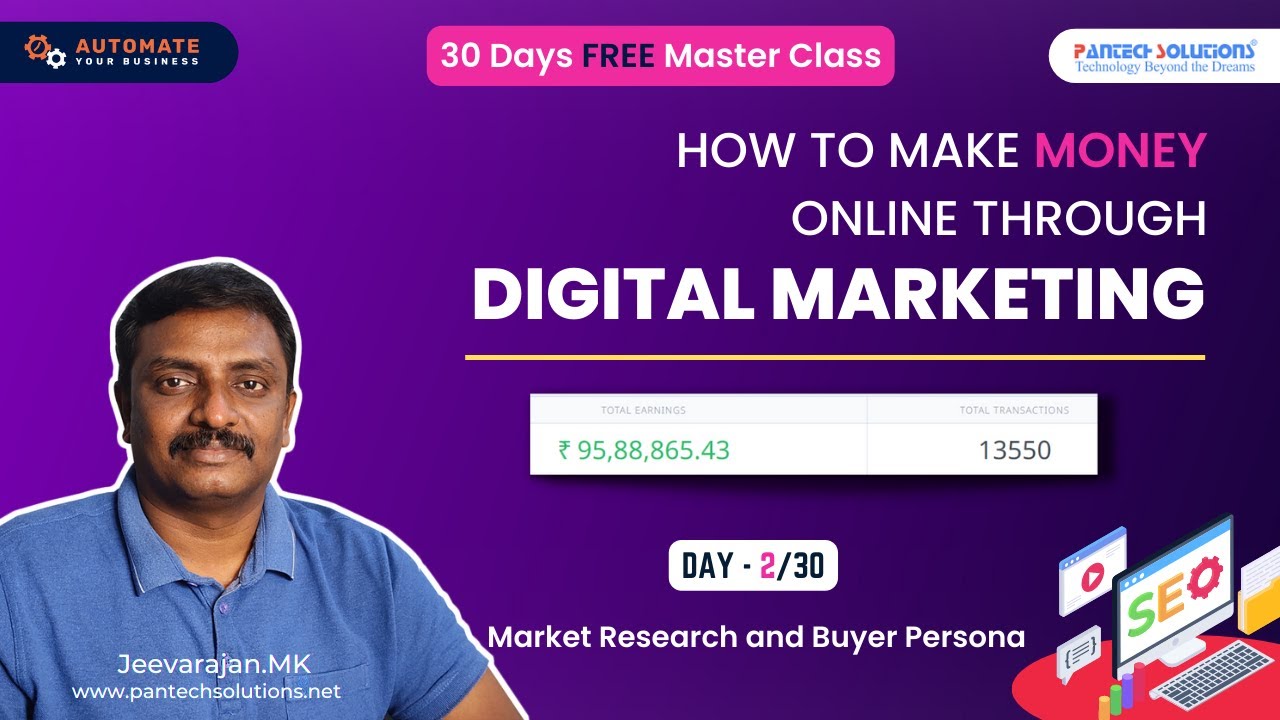 FREE Digital Marketing Master Class - Day 2/30 - Market Research and Buyer Persona | Jeevarajan M.K