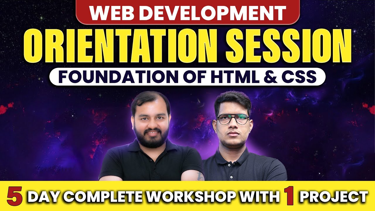 Web Development Orientation By PW Skills 🔥🔥 Foundation of HTML And CSS 5 Day Complete Workshop