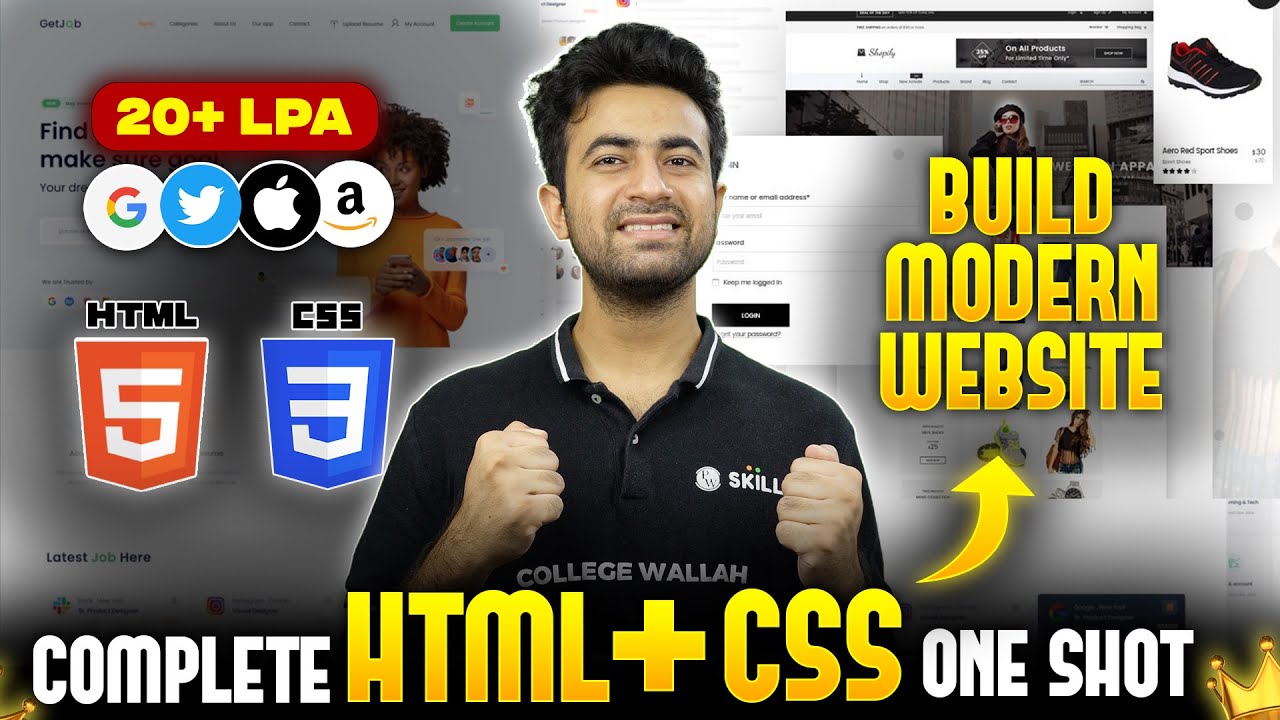 HTML & CSS Full Course:  Beginners to Pro 2024 | 3 Mini Projects Included 🔥 Web Development Course