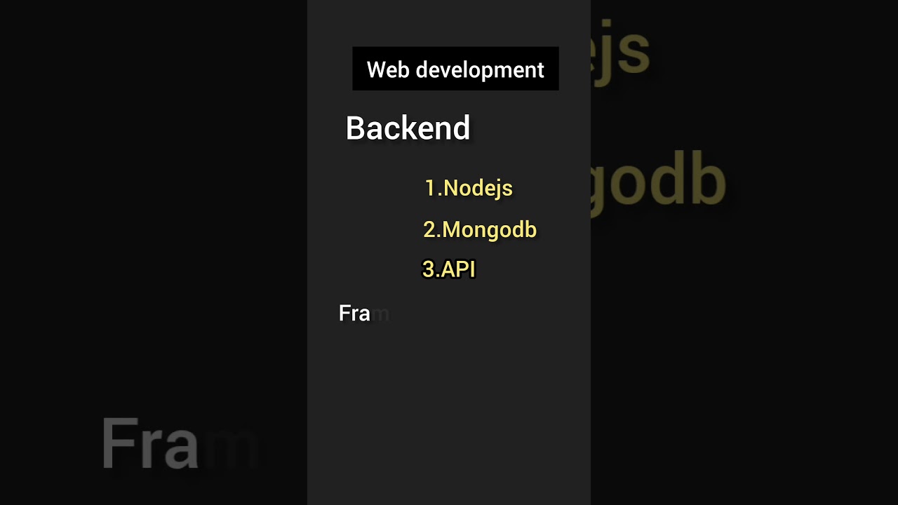 Web development backend